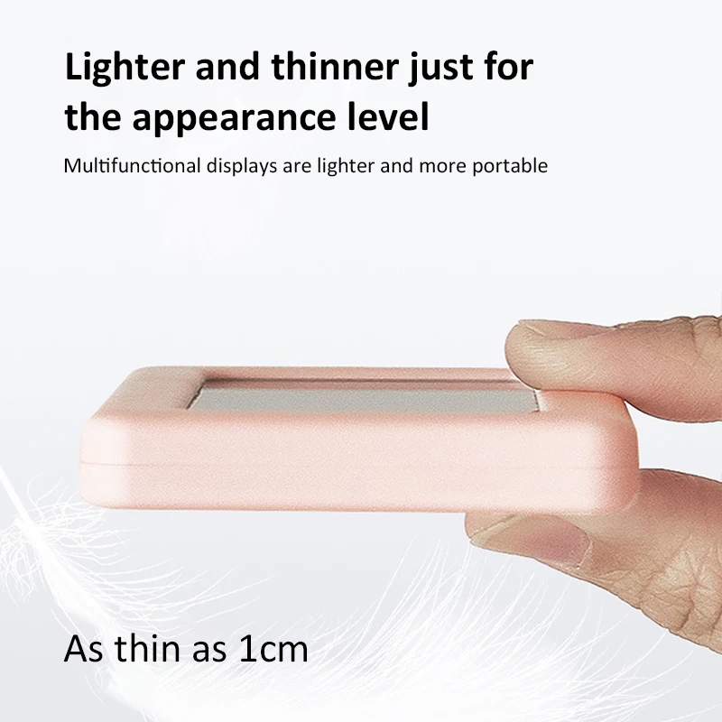 Mini Digital Alarm Clock with Temperature&Humidity Display Ultra-thin Desk Clock Table Clock for Kitchen Office Home Decorations