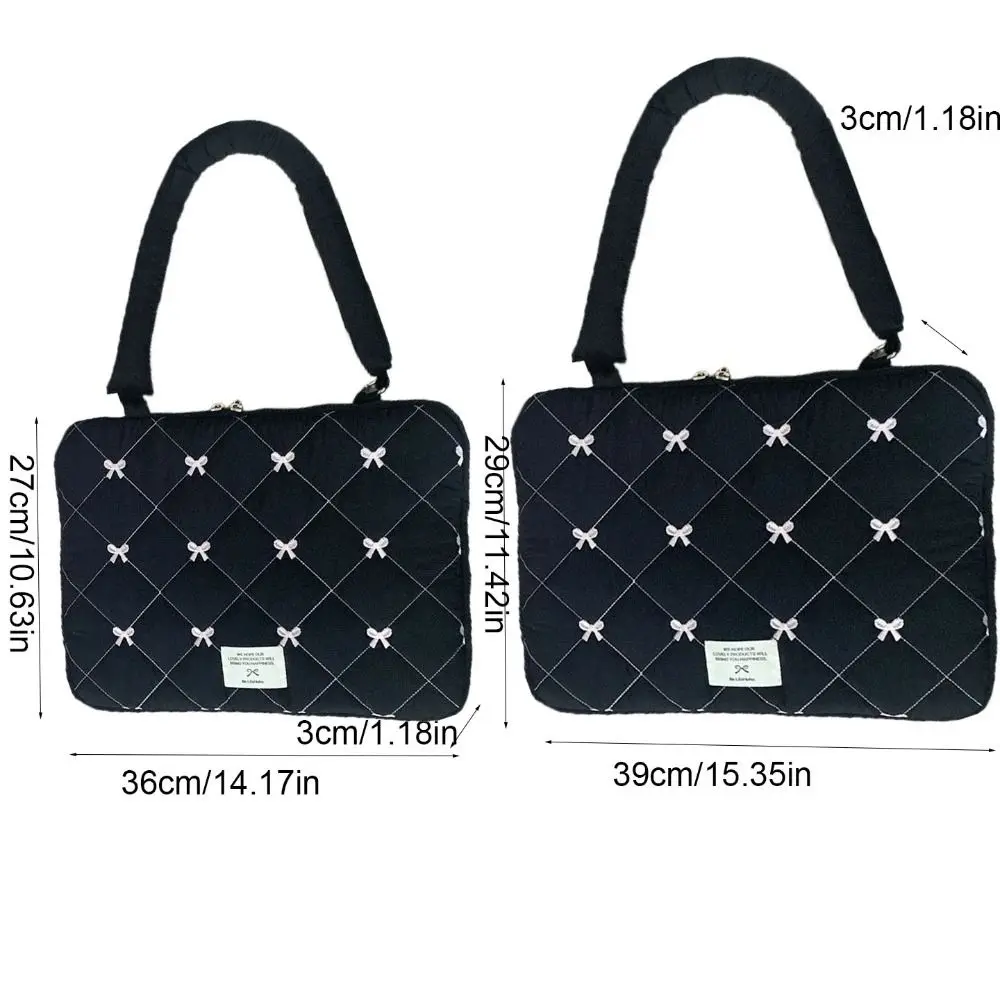 Embroidered Bow Business Briefcases File Folder Handbag Document Tote Bolsas Large Capacity Shoulder Bag Laptop Sleeve Case Bag