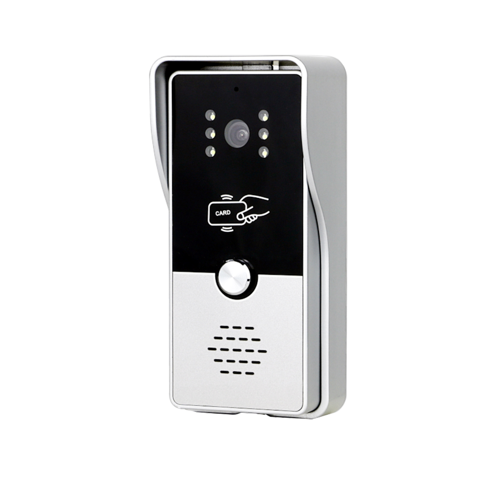 Homefong-Vídeo porteiro branco, sistema de interfone, desbloqueio RFID, tela interna, câmera campainha ao ar livre, impermeável, casa, 7"