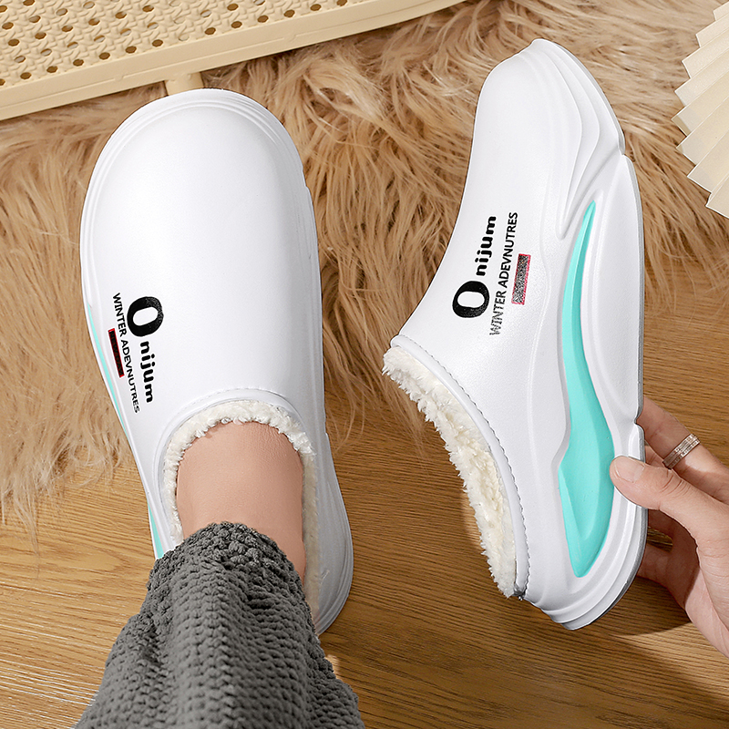 Inverno das mulheres dos homens chinelos quentes chinelos de algodão ao ar livre indoor sapatos quentes à prova dwaterproof água dos homens casal casa quarto chinelos quentes de pelúcia