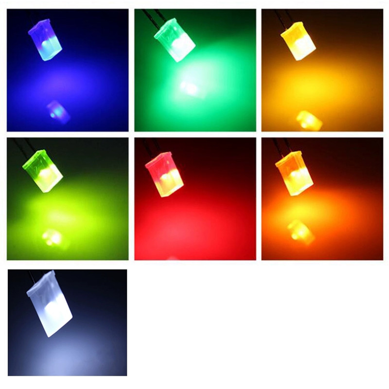 1000 PZ 2*5*7mm Kit LED Quadrato Kit diodo emettitore di luce 2X5X7 Diodo LED Rosso Giallo Verde Blu Bianco 5 Colori Nuovo