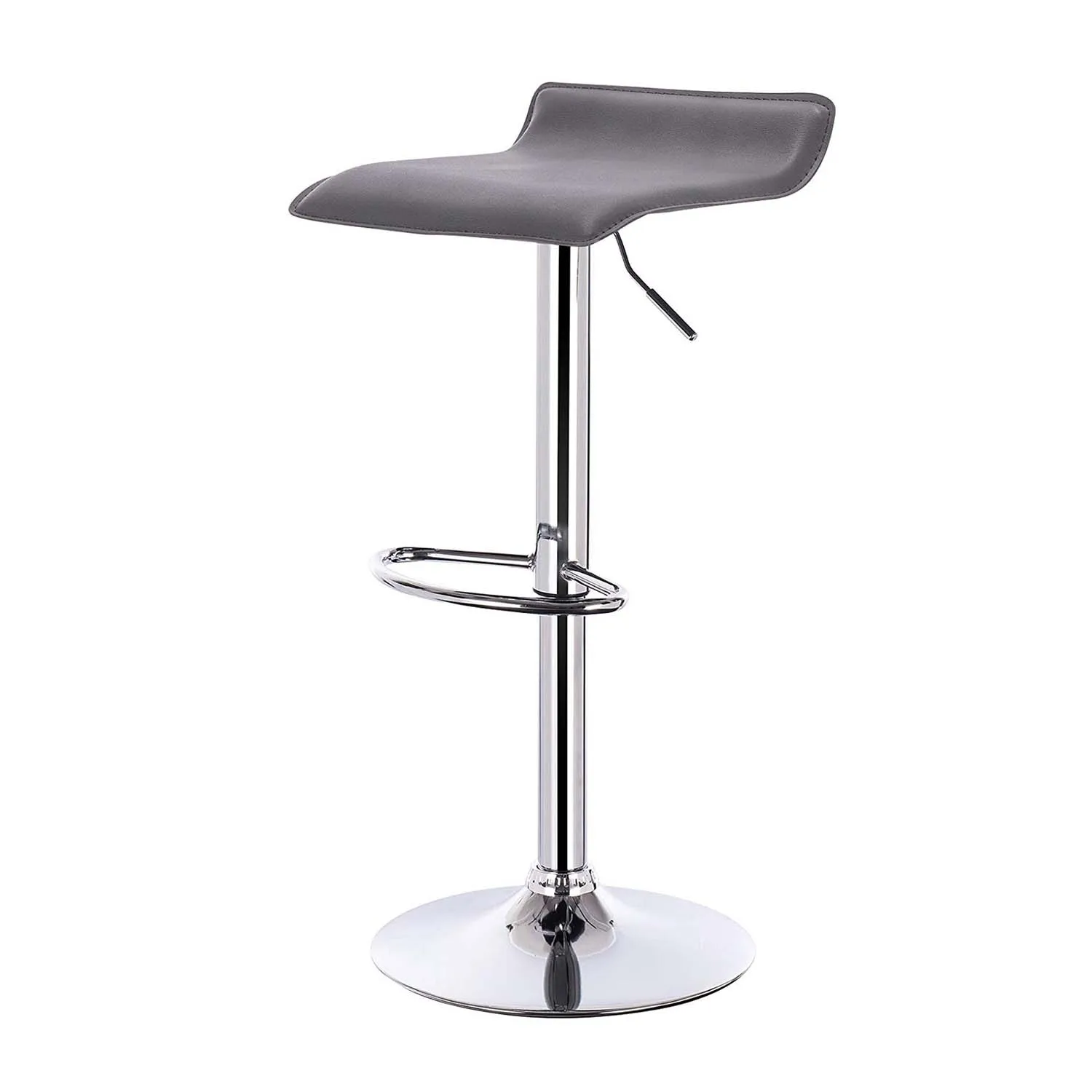 WOLTU 1PC Height-Adjustable Bar Stool Synthetic Leather Chrome-plated Steel Anti-slip Rubber Easy-care Chair Counter Stool