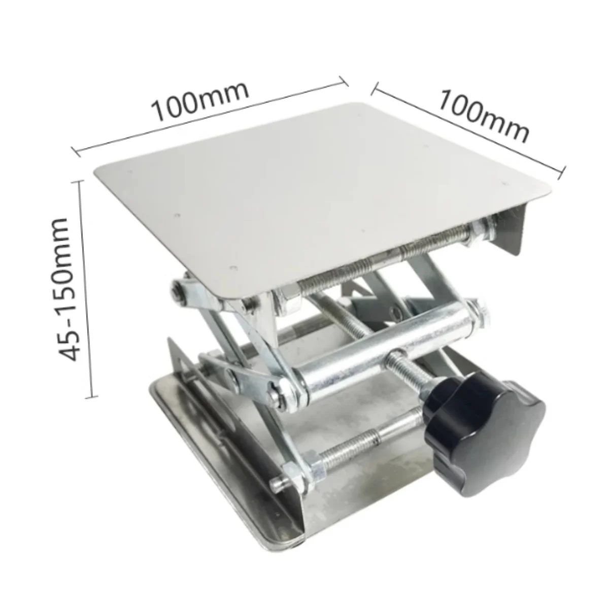 Soporte de laboratorio de acero inoxidable, plataforma de gato, soporte de elevación de laboratorio, mesa o banco de enrutador, rango de altura de elevación expandible para carpintería
