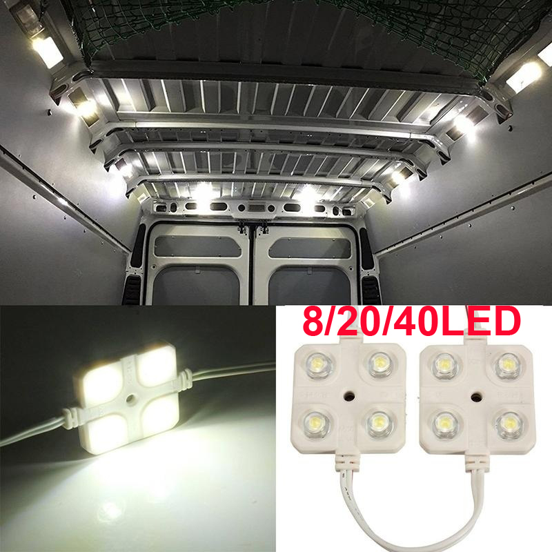 Kit de luces interiores LED para remolque, luces interiores para camiones Sprinter Ducato Transit, 8/20/40 LED