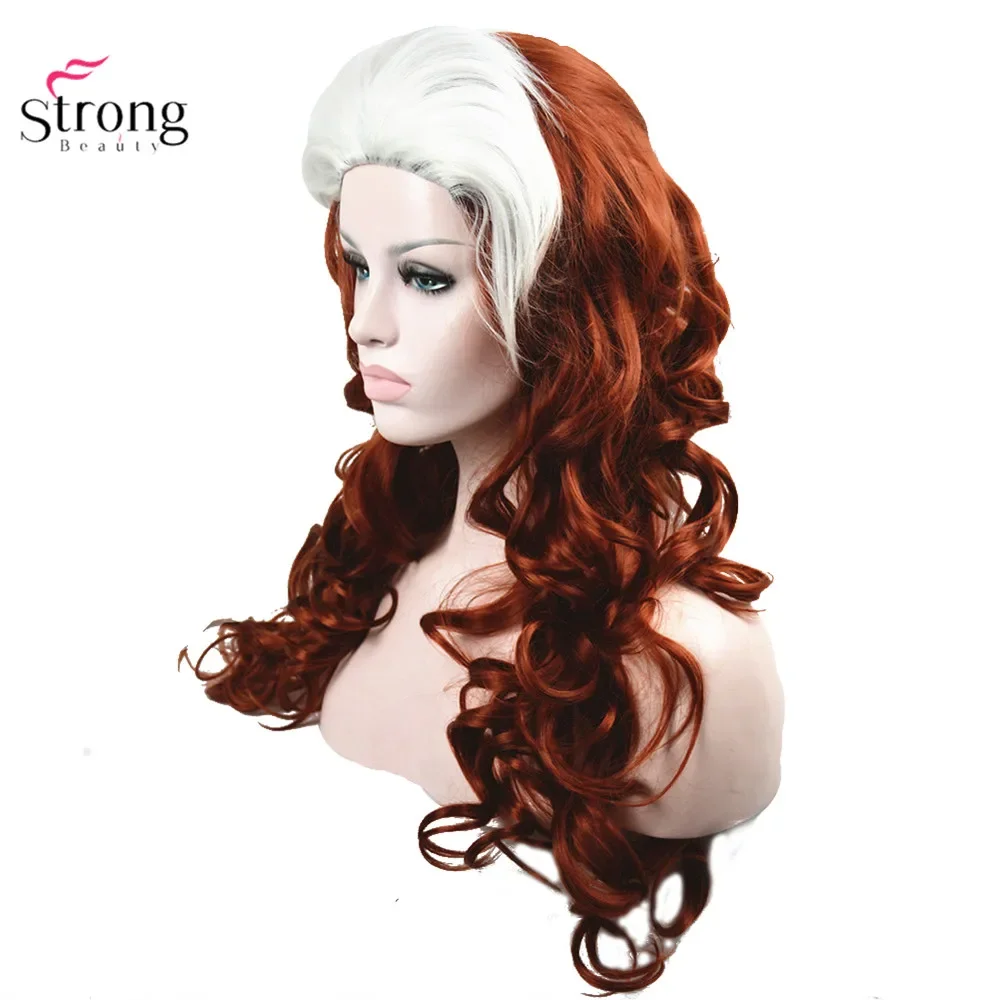 StrongBeauty X-Men Anna Marie Rogue คอสเพลย์วิกผมสีแดงยาวหยักวิกผมสังเคราะห์