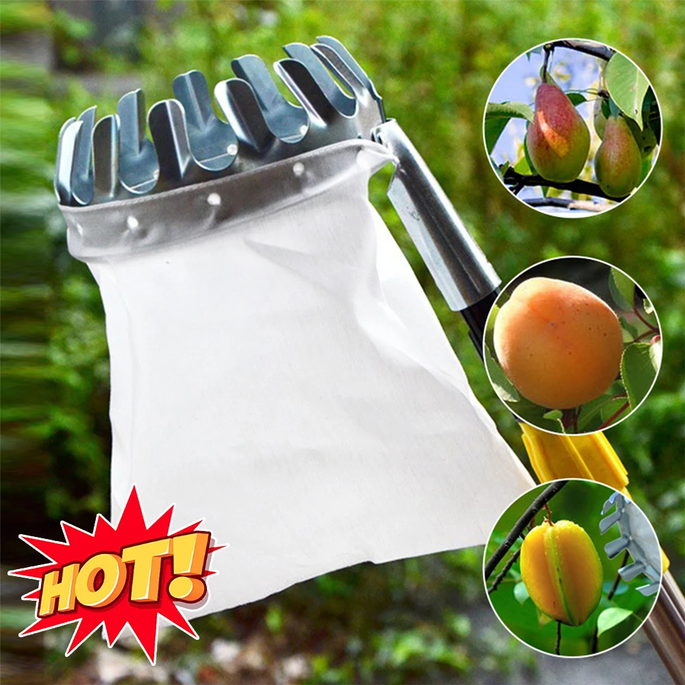 Garten Obstpf lücker Kopf Obstgarten Apfel Birnen Orange High Tree Picking Tool Obst fänger Beutel abnehmbare Farm Obst Sammler