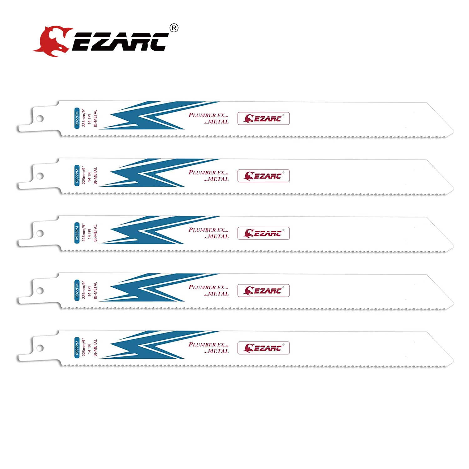 EZARC Полотно сабельной пилы Биметаллические кобальтовые сабельные пилы для резки металла 14TPI 150 мм / 225 мм R622PM / R922PM (5 шт.)