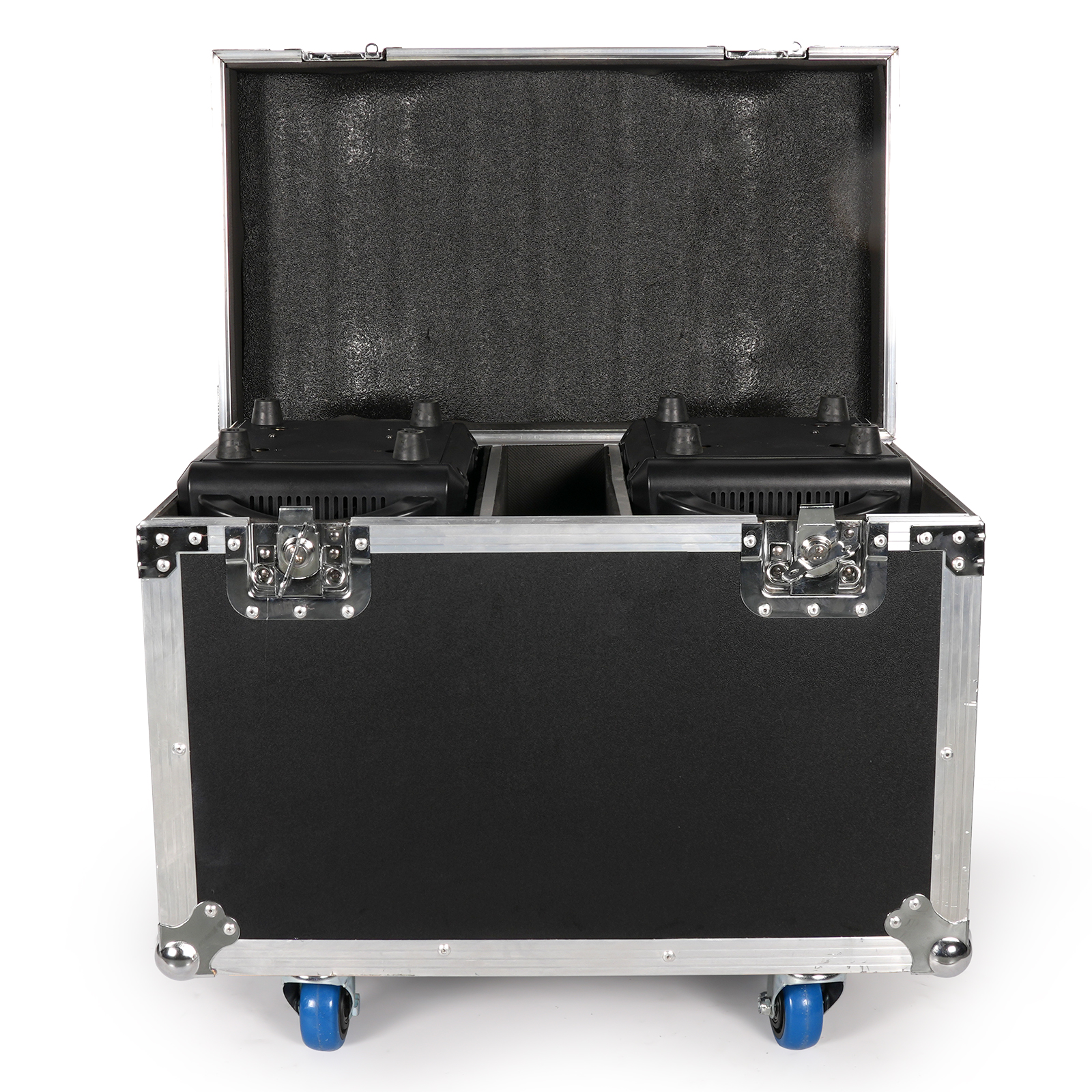 Fieryzeal Airline Case Heavy-duty Gator Case with Built in Wheels Handle for (2) 19x15W Moving Head Light Stage Light Flycase