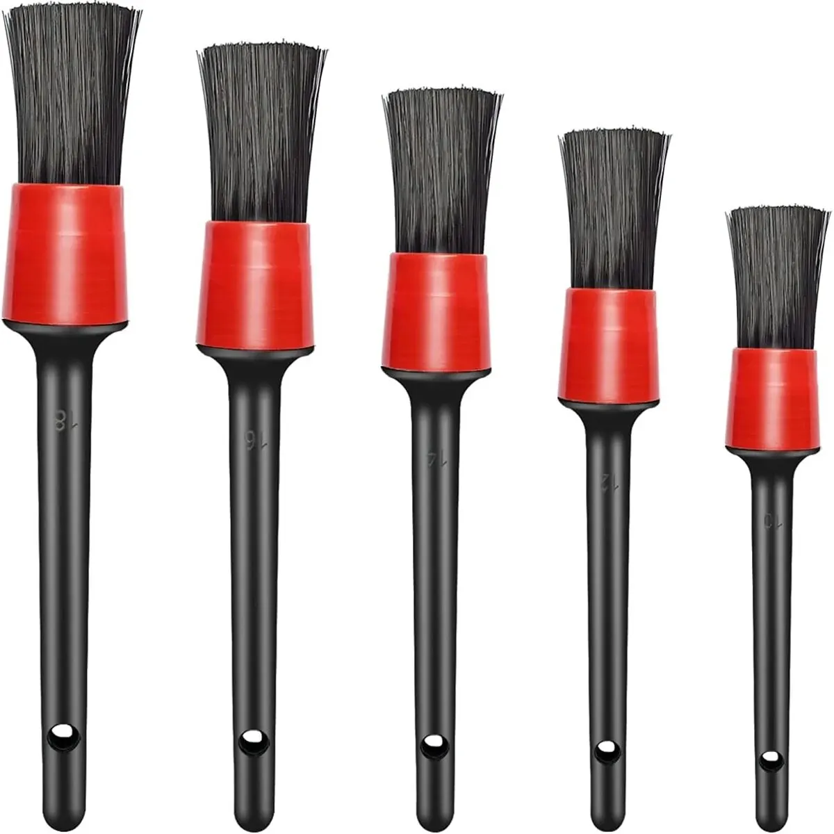 Juego de cepillos para detalles de coches, cepillo de limpieza multifunción de fibra Premium para limpiar ruedas, Kit de lavado de salidas de aire interiores del motor, 5 uds.