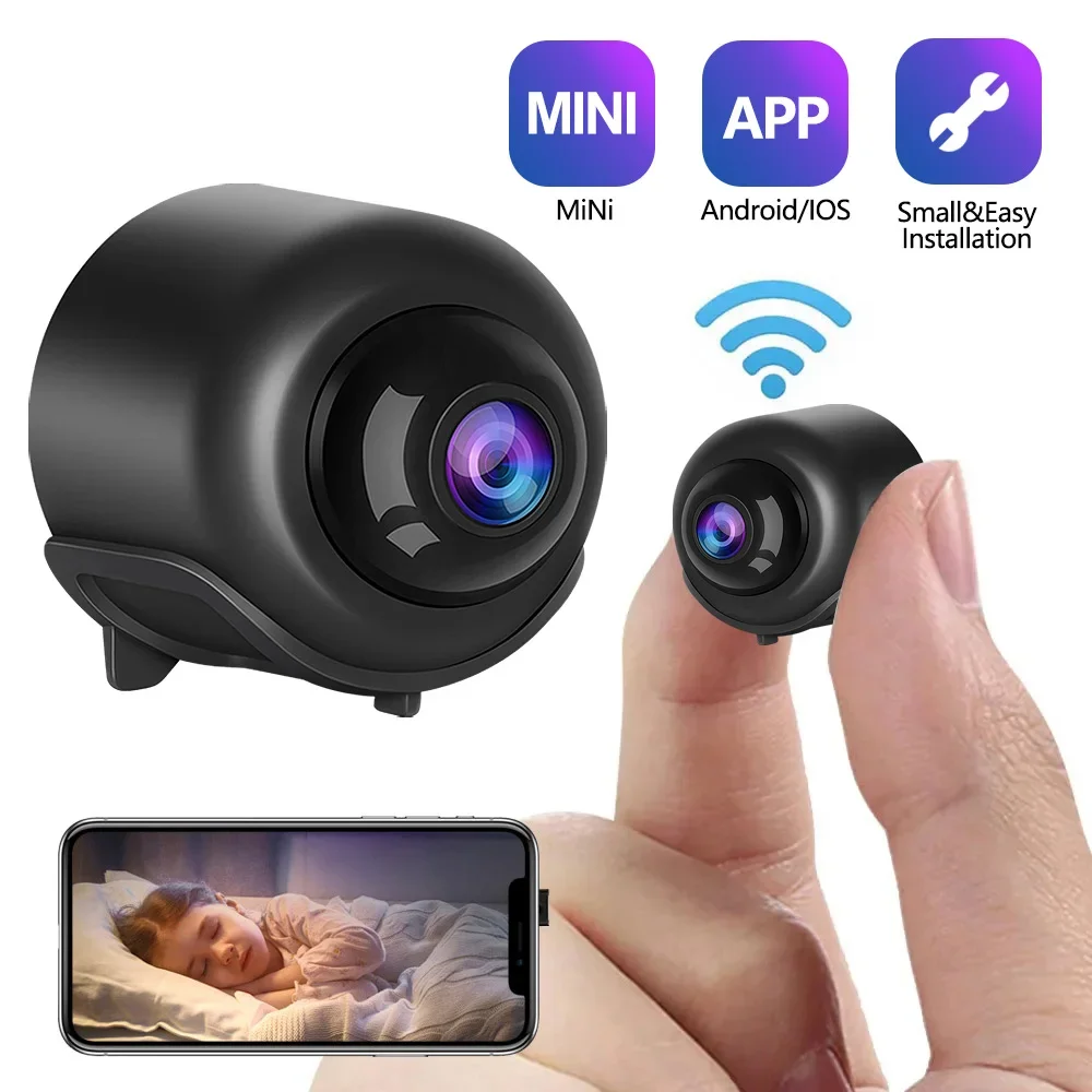 Neue Mini-Kamera 2024 x 5, intelligente WiFi-Minikamera für Zuhause, Innenbereich, Nachtsicht, Sicherheitsschutz, Audio-Video-Recorder