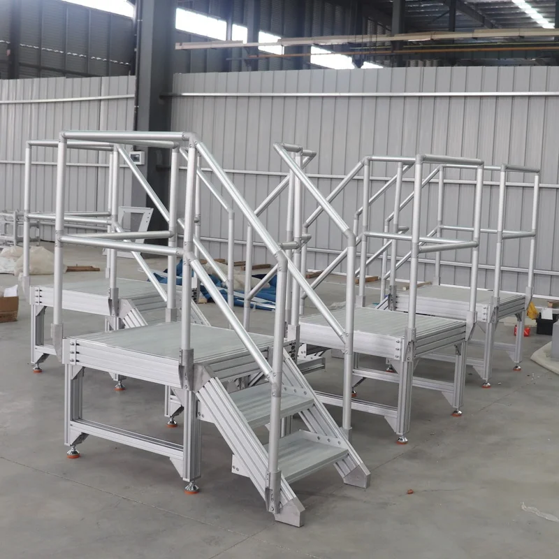 Produttore ha personalizzato la piattaforma di lavoro in alluminio per manutenzione portatile con profilo in alluminio elevato