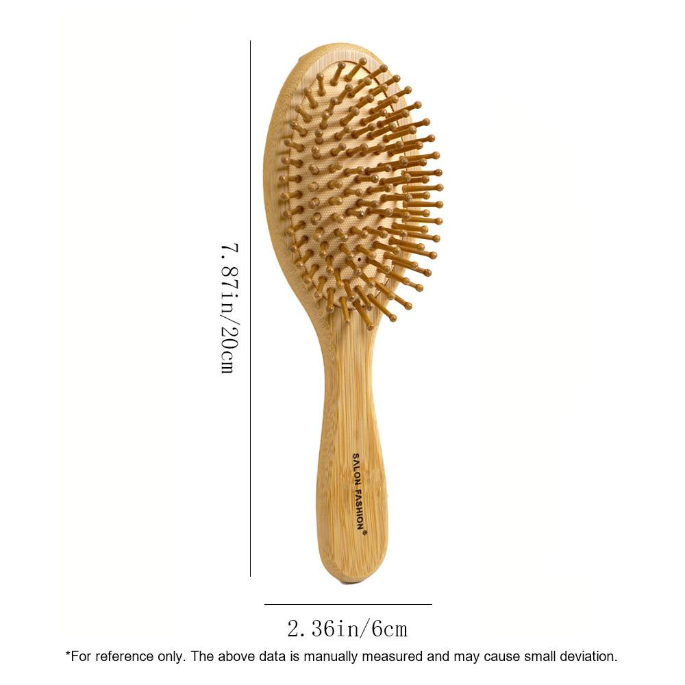 1 szt. Bambusowa szczotka do włosów (naturalna drewniana poduszka do masażu) rozczesywanie z szerokimi zębami do grubych włosów, pielęgnacja skóry głowy dla kobiet mężczyzn