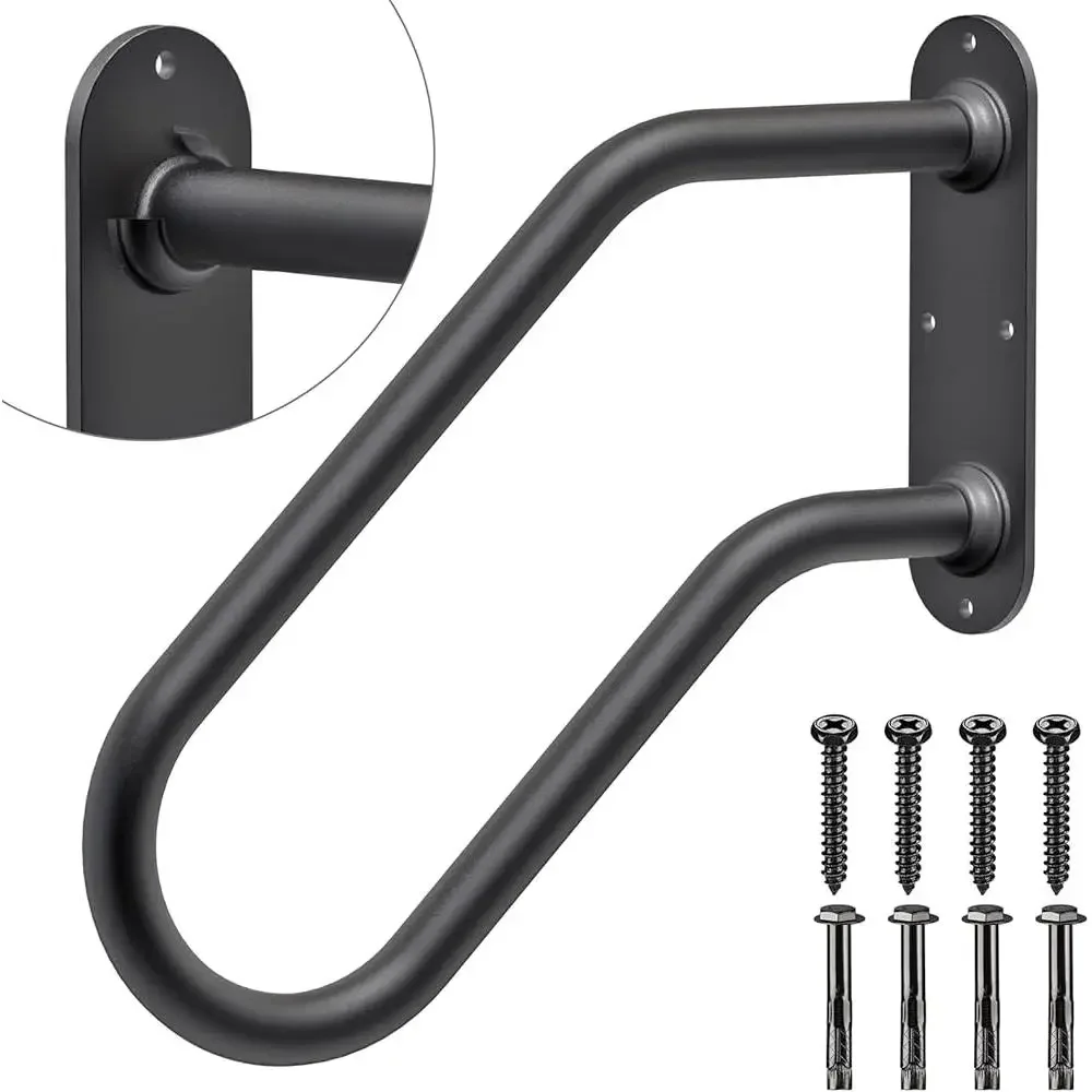 Outdoor Wall Mount Handrails U Shape Safety Rails Indoor Outdoor Stairs 17'' No Assembly Required Non Slip Design Reinforced