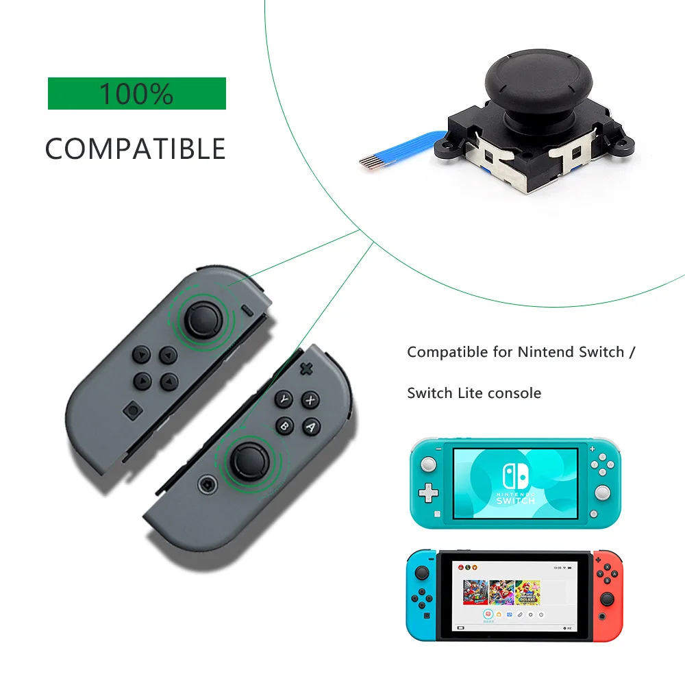 Para Nintendo Switch /Switch Lite 3DJoy-con controlador analógico Joystick Stick Rocker mango de repuesto juego Pad accesorios de juegos