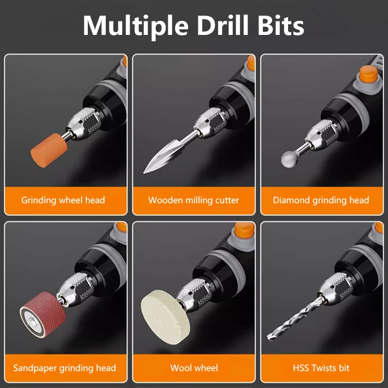 USB Cordless Drill DIY Mini Rotary Tool Woodworking Engraving Pen Wireless Electric Drill With 24PCS Accessory 3 Styles Choose