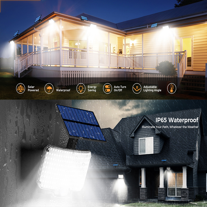 106-234 LED Solar Lights Outdoor Motion Sensor Flood Lights Wall Lamp with Remote Waterproof Security Solar Lights for Outside