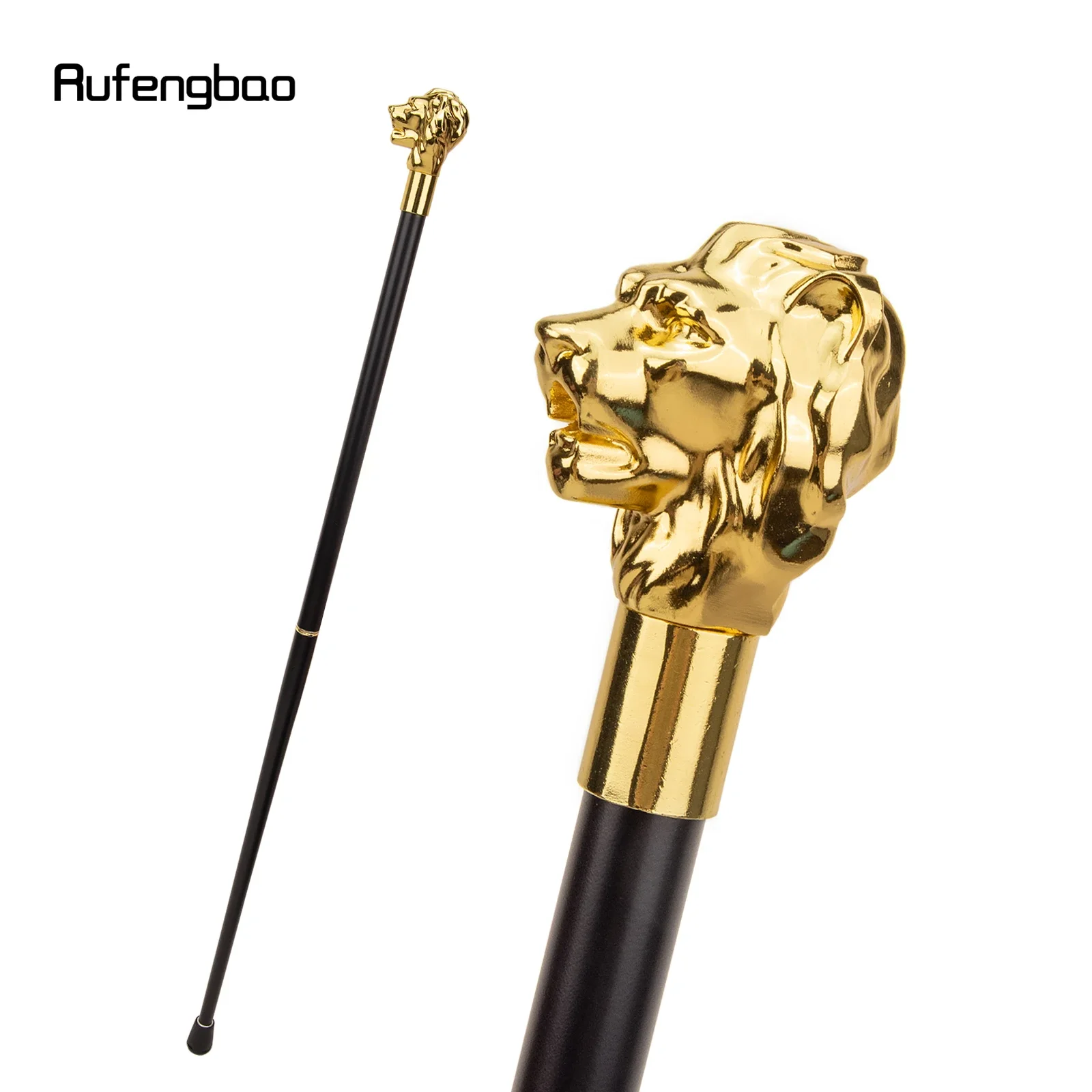 Bastón de cabeza de león de lujo dorado, palo de caminar de moda para fiesta, bastón decorativo, perilla de Crosier elegante, 93cm