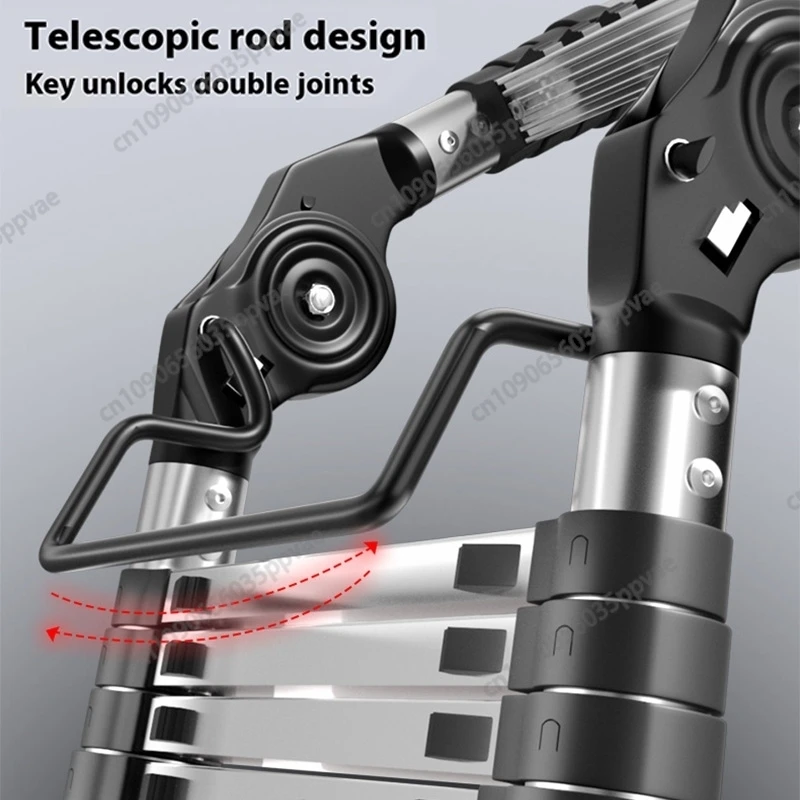 Portable Aluminum Telescopic Ladder Foldable Adjustable Height Design Multipurpose Ladder For Home Storage Cleaning Maintenance
