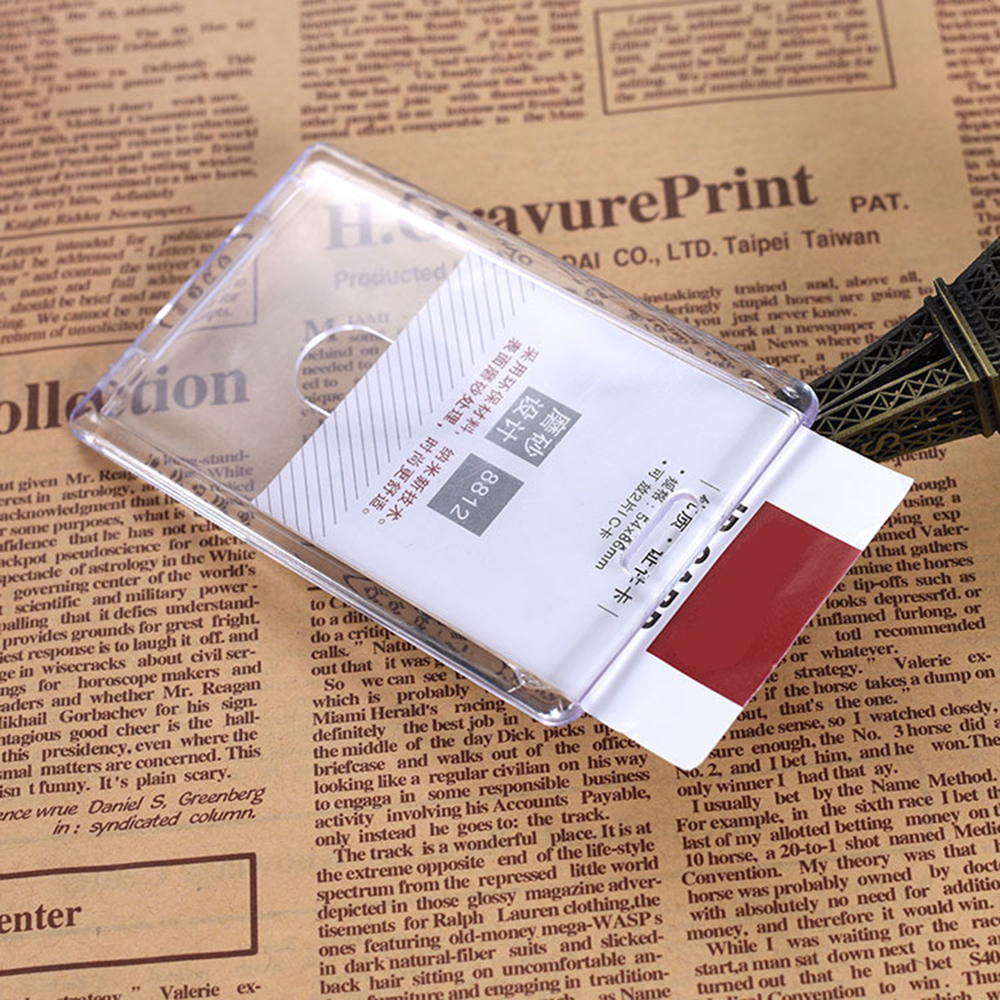 ผู้ถือกระเป๋าสตางค์ใส่บัตรเครดิตอะคริลิคใส1ชิ้นที่ใส่ตราคุณภาพสูงที่ใส่บัตรรถประจำทางทำจากคริสตัลไม่มีสายคล้อง