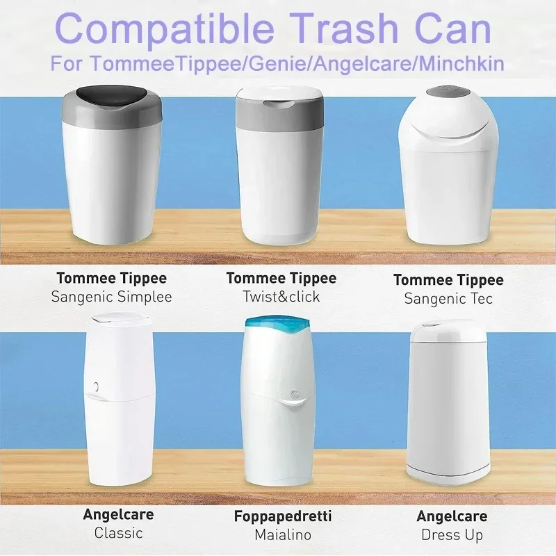 1/5/10 Stuks Paarse Luier Emmer Vullingen Zakken Voor Angelcare Prullenbak Voor Sangenic Tommee Tippee Voor twist & klik Voor Genie Voor Munchkin