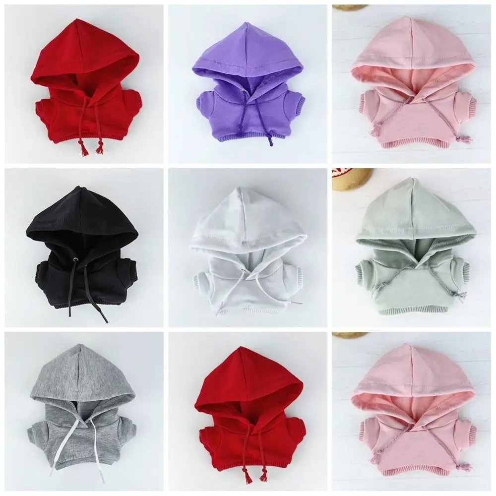 Sudaderas con capucha para muñecas BJD, ropa de moda hecha a mano, 10/15/20cm, sudadera de algodón, trajes para muñecas BJD 1/12, Top para 1/11, OB11, 1/12