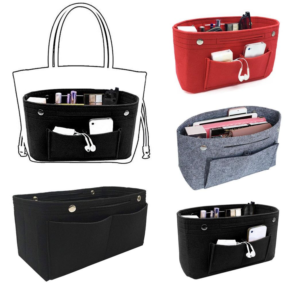 Bolso organizador para mujer, bolsa de viaje de fieltro, forro de inserción, bolsa organizadora