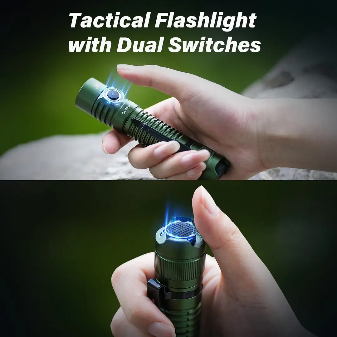 Sofirn SP31 V3.0 Powerful Tactical Flashlight SST40/519A 2000lm 18650 LED Torch USB C Rechargeable Light Lamp with Dual Switch