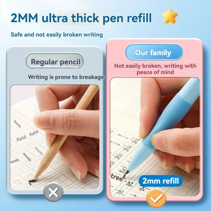 น่ารัก Dolphin 2 มม.ชุดดินสอช่างไม้ร่าง HB ดินสอ 2.0 มม.สําหรับเขียน Sketching Kawaii อุปกรณ์โรงเรียน
