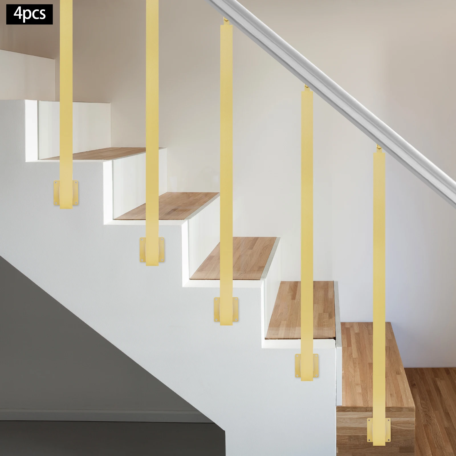 Quadratische Treppenbalusterpfosten, Metall-Treppenpfosten, dekoratives Geländer für Treppen, Treppenbalusterpfosten