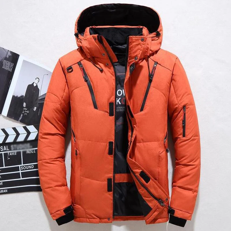 20 Graden Donsjack Mannelijke Winterparka 'S Heren Witte Eend Donsjack Met Capuchon Buiten Dikke Warme Gewatteerde Sneeuwjas Oversized M-4XL