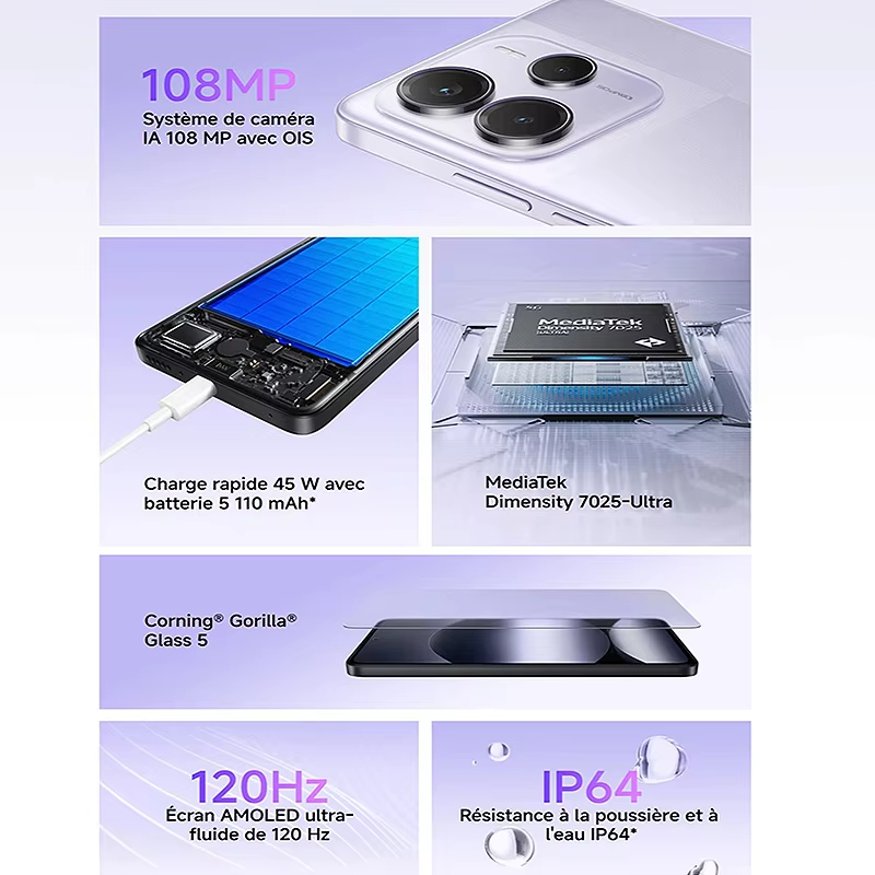 [World Premiere] Xiaomi Redmi Note 14 5G Global Version NFC Smartphone MTK Dimensity 7025-Ultra 108MP Camera 45W Turbo Charging