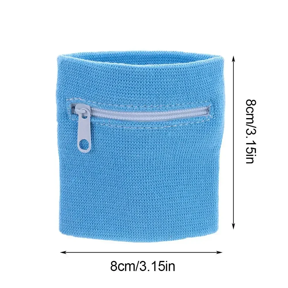 Pulsera deportiva con cremallera, soporte para muñeca, billetera multifunción para gimnasio, brazalete para correr, bolsa de almacenamiento de tarjetas clave, monedero para ciclismo, banda para el sudor