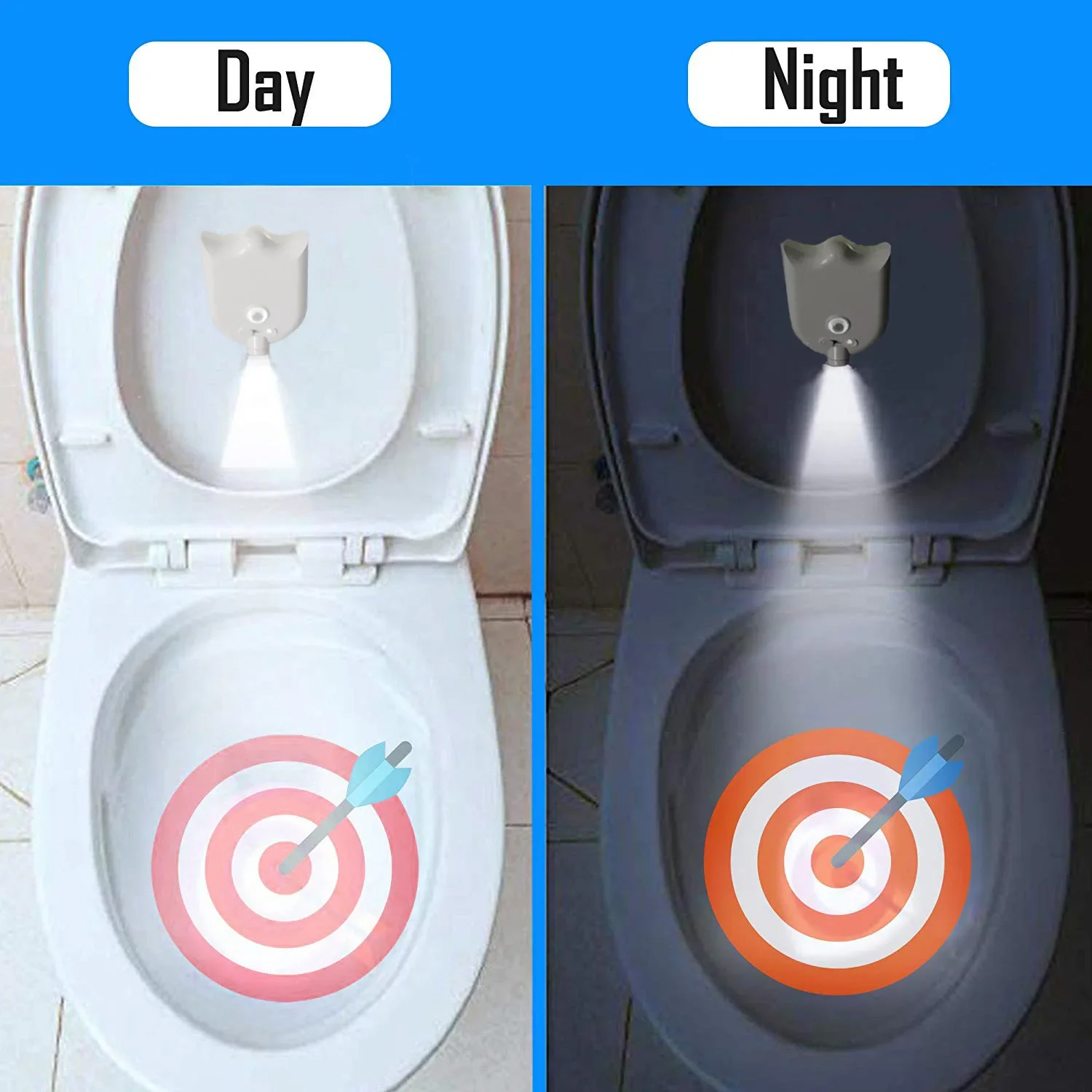 Lámpara de proyección de inodoro con retroiluminación LED con Sensor de movimiento, Mini lámpara de noche creativa para inodoro, lámpara de iluminación con Sensor de asiento para inodoro