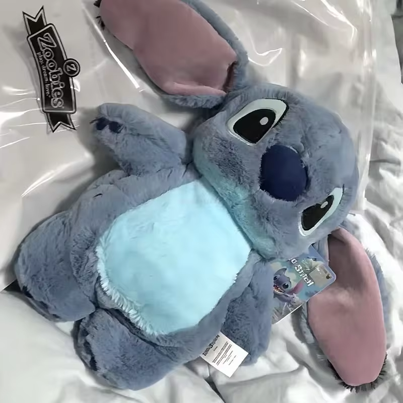 Stitch Angel Lotso botella caliente de mano de felpa, botellas de agua caliente Kawaii, bolsa de mano cálida portátil suave de invierno, juguetes de Anime, regalo de Navidad