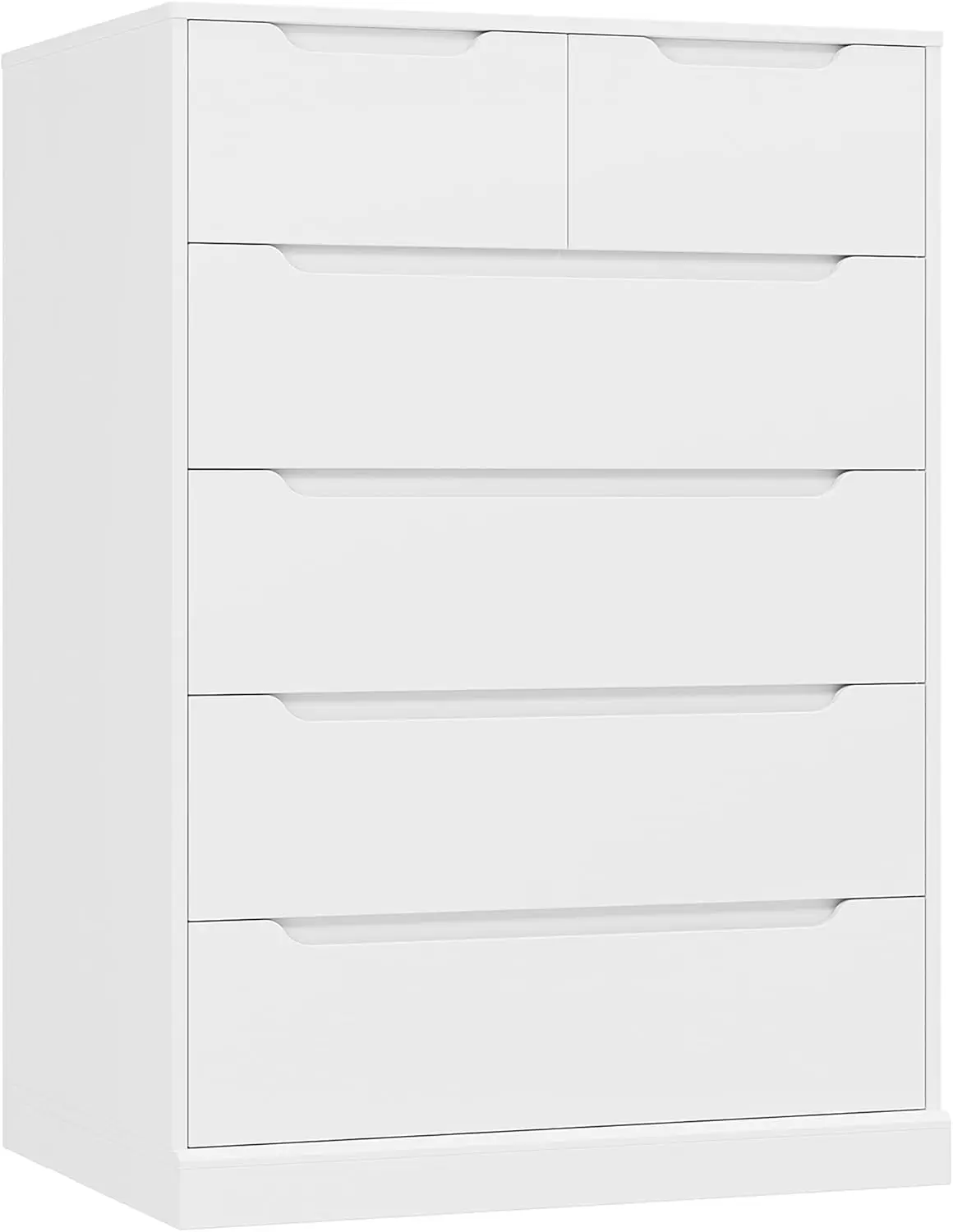 Modern 6 Drawer Dresser for Bedroom, Tall Chest of Drawers with Storage, Large Wood Storage Chest Organizer with Cut-Out