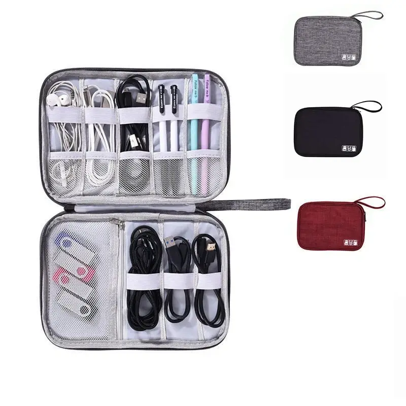 Organizzatore di cavi dati USB Cavo di ricarica Borsa di stoccaggio Accessorio Borsa per cavi Organizzatore di cavi per caricabatterie di ricarica per cellulare da viaggio portatile