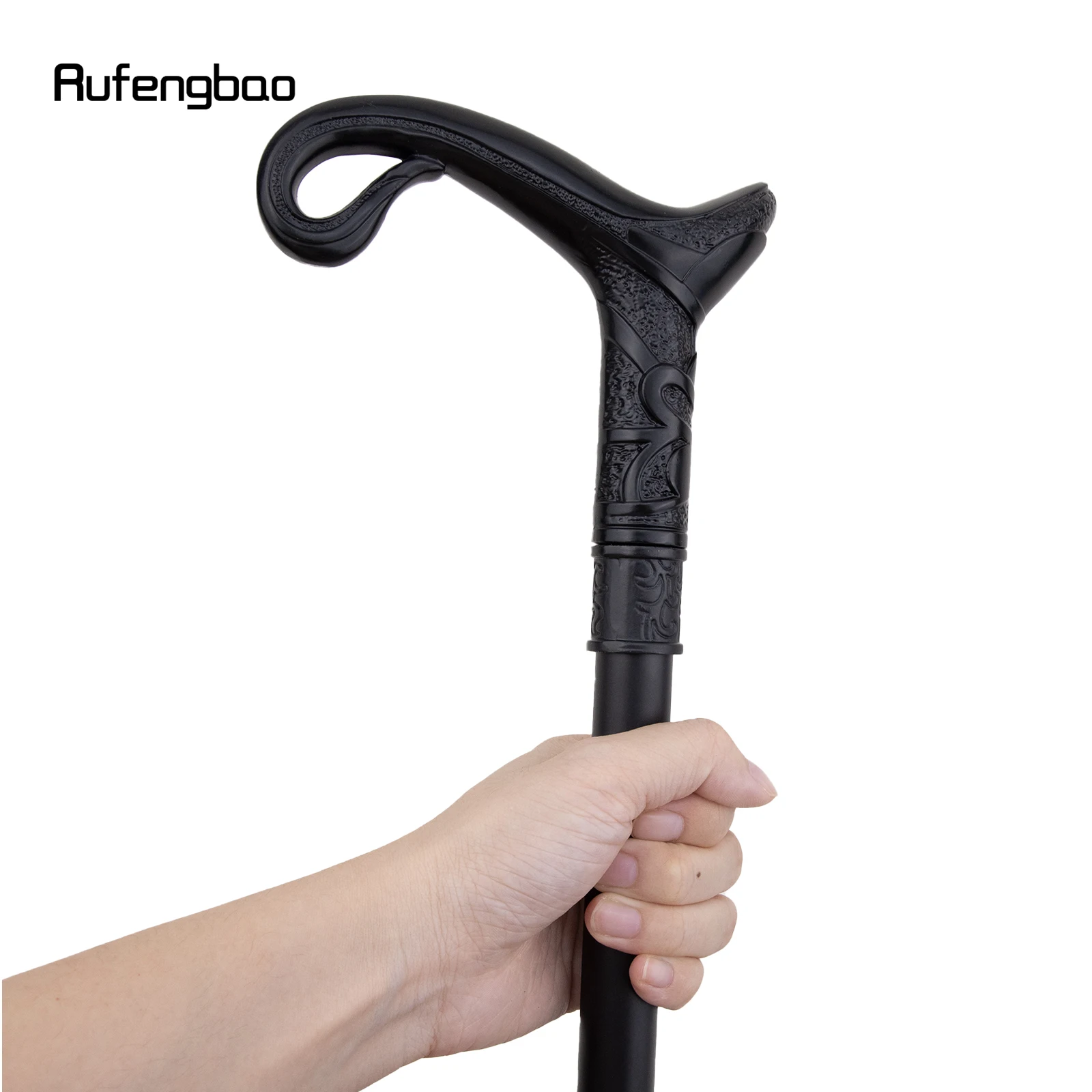 สีดําหรูหรา Curve Line ประเภทเดิน Cane แฟชั่นตกแต่งเดิน Stick สุภาพบุรุษ Elegant คอสเพลย์ Cane KNOB Crosier 93 ซม