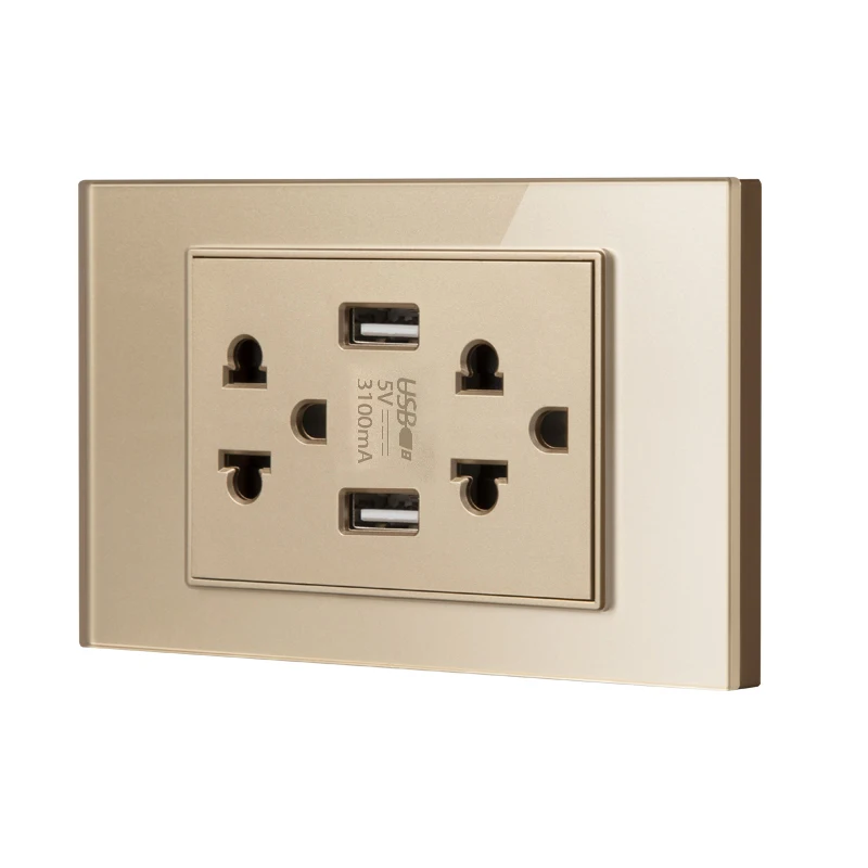 Herepow 118 Series ประเทศไทยอเมริกันมาตรฐาน Dual USB Wall SOCKET เครื่องใช้ในบ้านอัจฉริยะปลั๊กอะแดปเตอร์ Type-C 3.1A Fast CHARGING