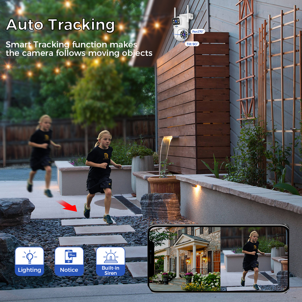 Hiseeu 3K 6MP Dual Lens WiFi CCTV Surveillance Kit Automatic Tracking Color Night Vision P2P 16CH NVR IP Cameras Security System