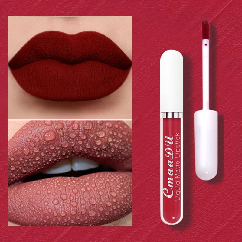 Brillo de labios mate de terciopelo Sexy, lápiz labial líquido, brillo de labios, belleza, rojo, desnudo, resistente al agua, maquillaje duradero