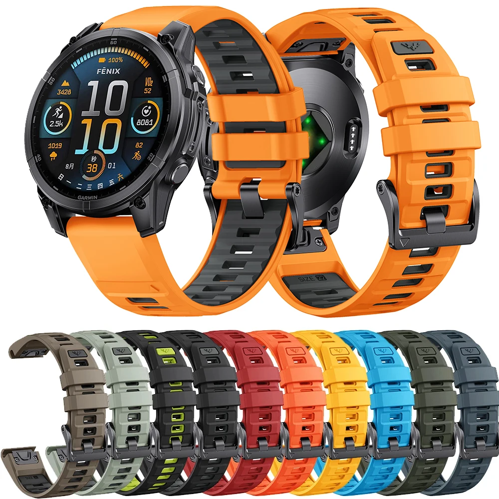 Cinturino per orologio Fenix8 1:1 per Garmin Fenix 8 47mm 51mm E 7 7X 6 6X 5 5X/Epix Pro/Enduro 3 QuickFit 22mm 26mm cinturino in silicone