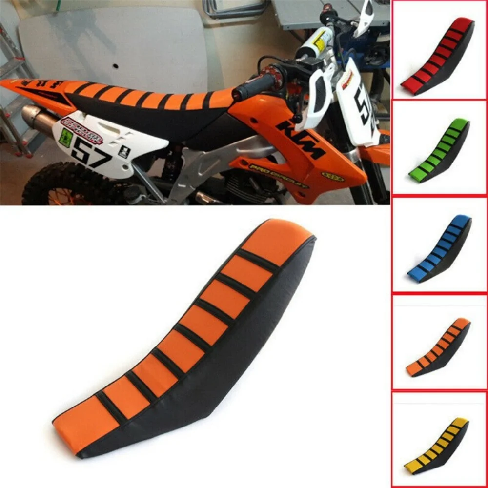 Motocicleta listrada tampa de assento, prendedor de borracha macia, Honda, Suzuki, Kawasaki, Yamaha, Motocross, KTM, SX, XC, EXC, XC-W, SX-F