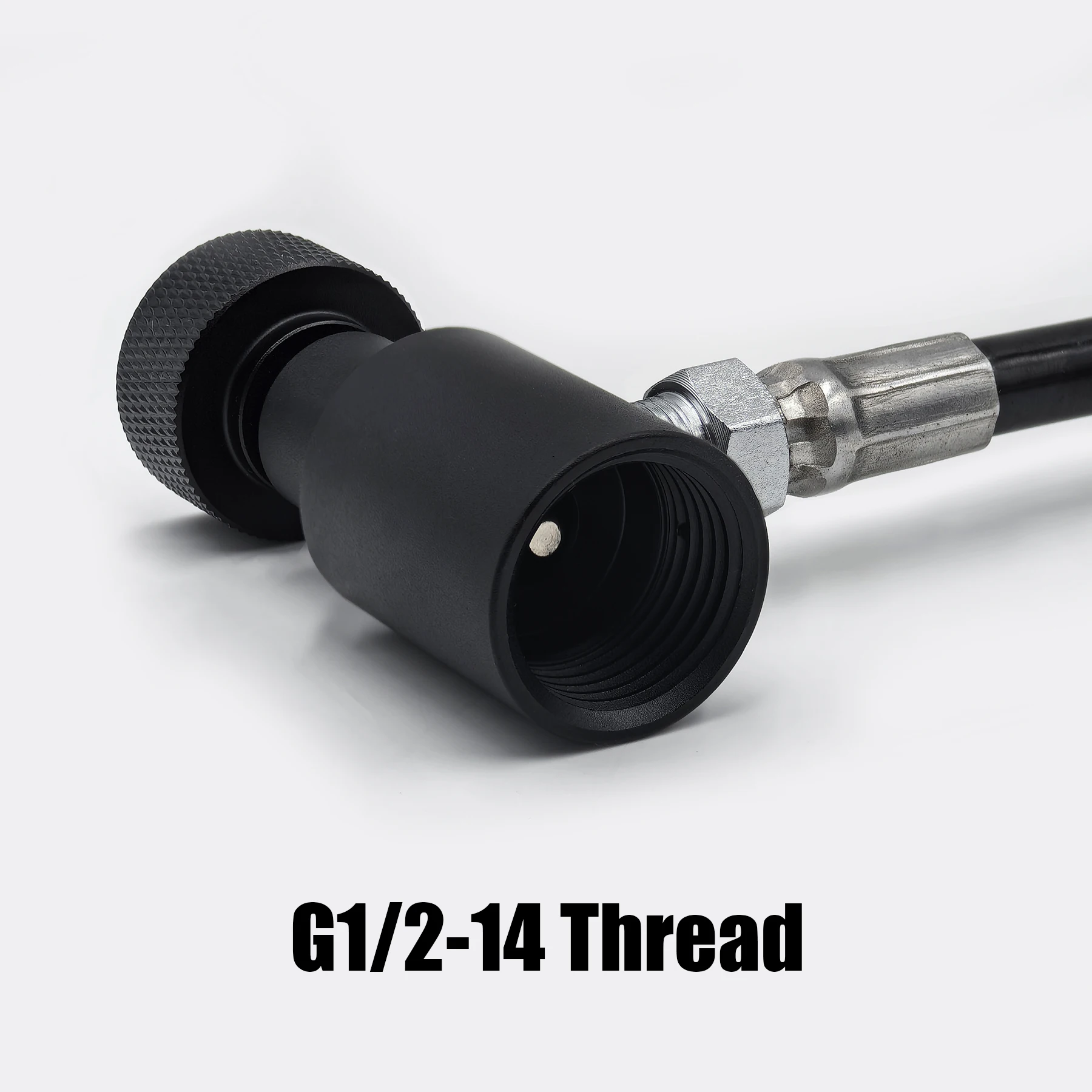 HPA 100inches(2.5M) Thick Coil Remote Hose Line with or without 3000psi Gauge 8mm Male and Female Quick Disconnect Slide Check
