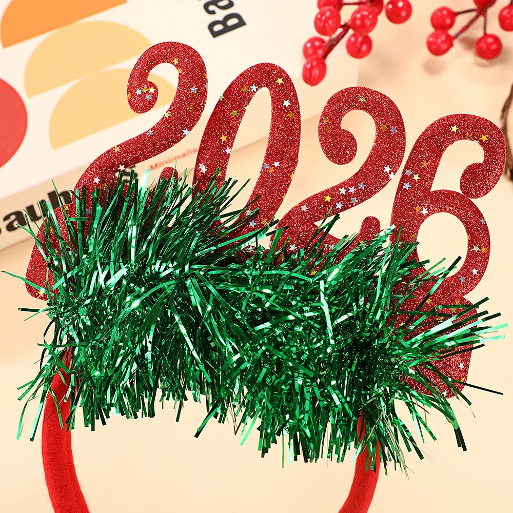 Ikat Kepala Malam Tahun Baru 2026 Baru Dekorasi Natal Ikat Kepala Kreatif Dekorasi Pesta Fotografi Dekorasi Natal