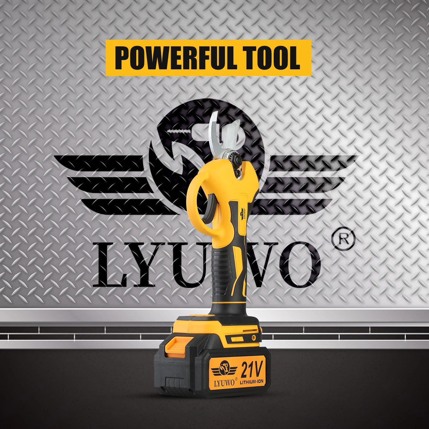 LYUWO ชาร์จไร้สายกรรไกรตัดแต่งกิ่ง,ผลไม้ต้นไม้ Potted Pruning เครื่องมือไฟฟ้า,20 V brushless,30 มม.
