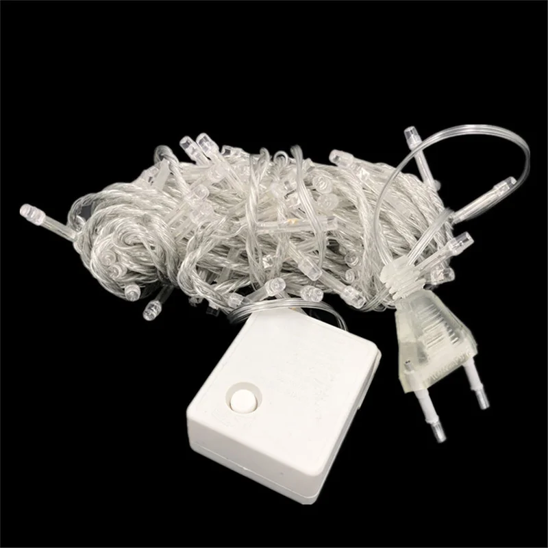 LED Fairy Strings Light กันน้ํากลางแจ้ง Garland EU 220V 5M 10M 40/100Led สําหรับคริสต์มาสปาร์ตี้งานแต่งงานวันเกิดโคมไฟตกแต่ง