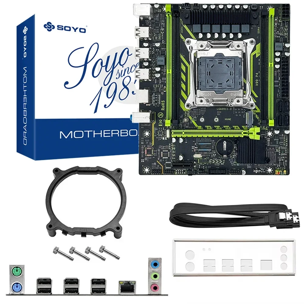 SOYO X99 Motherboard-Set mit Intel Xeon E5 2650 V4 CPU und Dual-Channel DDR4 16Gx1 2133 MHz RAM für Gaming-Computerkomponenten