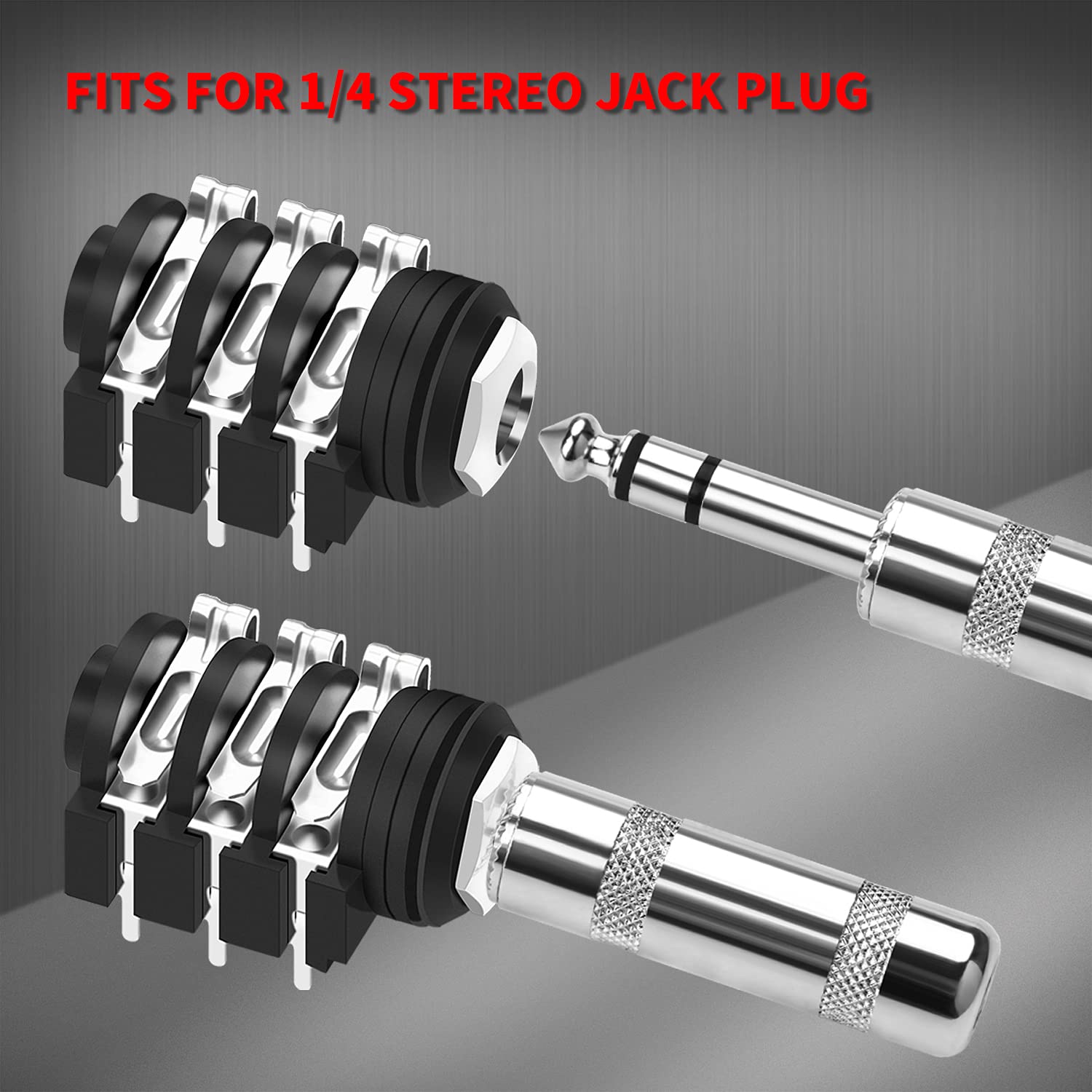 DAIERBUM-conector de entrada de Pedal de guitarra, 10 piezas, 1/4, hembra, 6,35mm, estéreo, 1/4 pulgadas, PCB, 6 pines