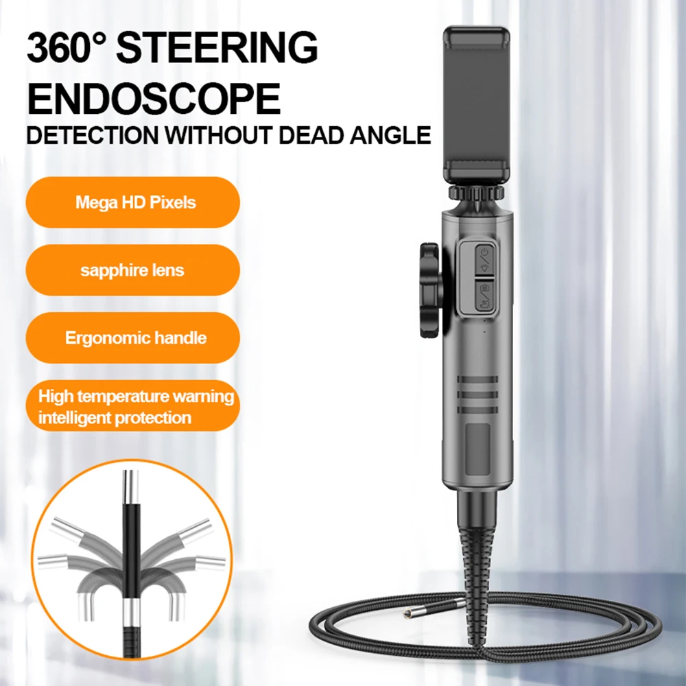 360 ° Rotatie Industriële Endoscoop Camera Met Licht Hd Articuleren Borescope Camera Auto Endoscoop Voor Ios Android