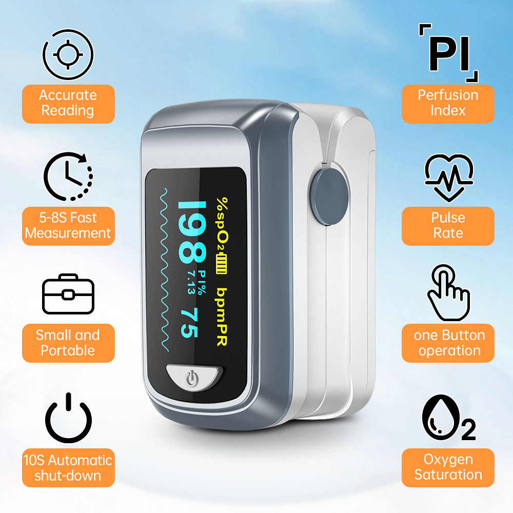 HealthTree oxímetro De pulso De dedo SPO2 PR PI RR medidor De saturación De oxígeno en sangre Monitor De ritmo cardíaco OLED Oximetro De Dedo